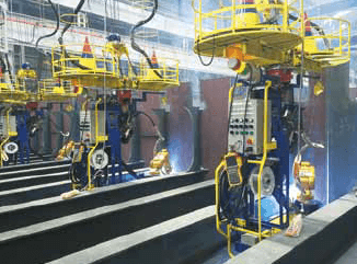 Figure 6: Application of robotic welding system for hull assembly in shipbuilding