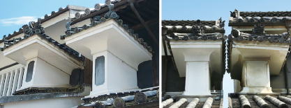 A townscape of impressive white stucco-covered udatsu