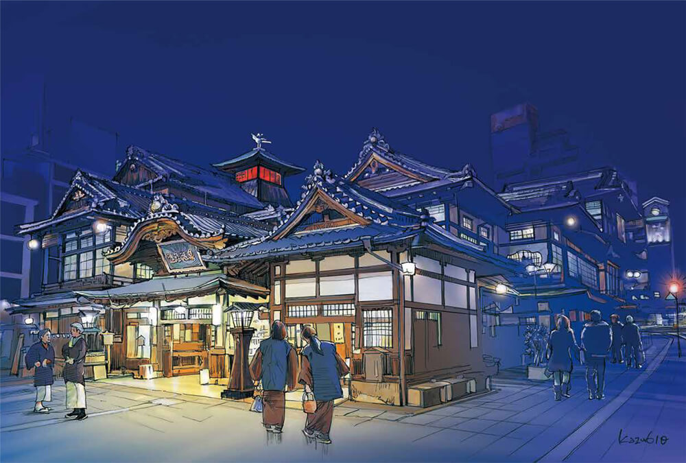 Dogo Onsen Honkan, one of Japan's oldest and most well-known hot springs, is  mentioned in the ancient Nihon Shoki (Chronicles of Japan)