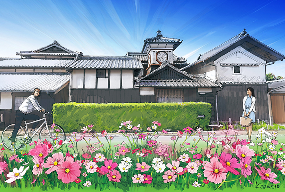O "Relógio Nora" é um símbolo de Aki que combina os estilos japonês e ocidental na tranquilidade do campo - Cidade de Aki, Província de Kochi