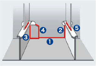 Figura 11: Ilustración de las líneas de soldadura dentro de un espacio tal como en la Figura 10