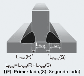 Figura 4: Definición de L<sub>penetración</sub>, L<sub>Root</sub> y L<sub>leg</sub>