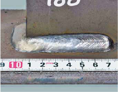 Figure 15: Weld connection between horizontal fillet-boxing welding and horizontal fillet welding