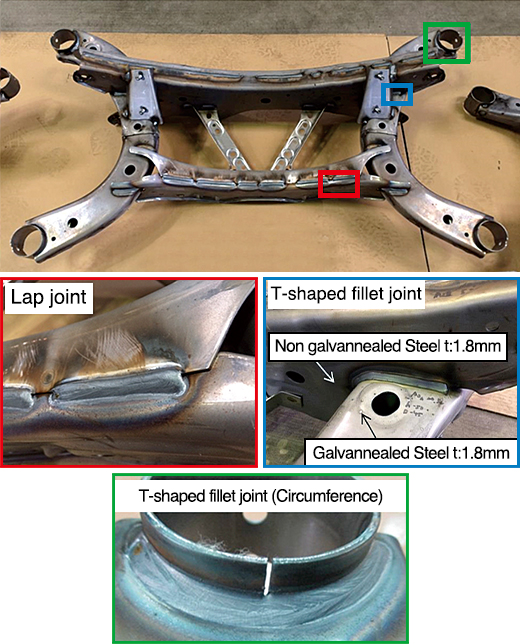 Figure 13: Appearance and welds of suspension cross-members