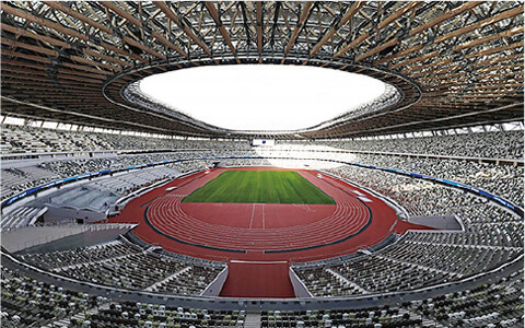 Part of the roof is constructed of glass to let the light shine through on the grass.