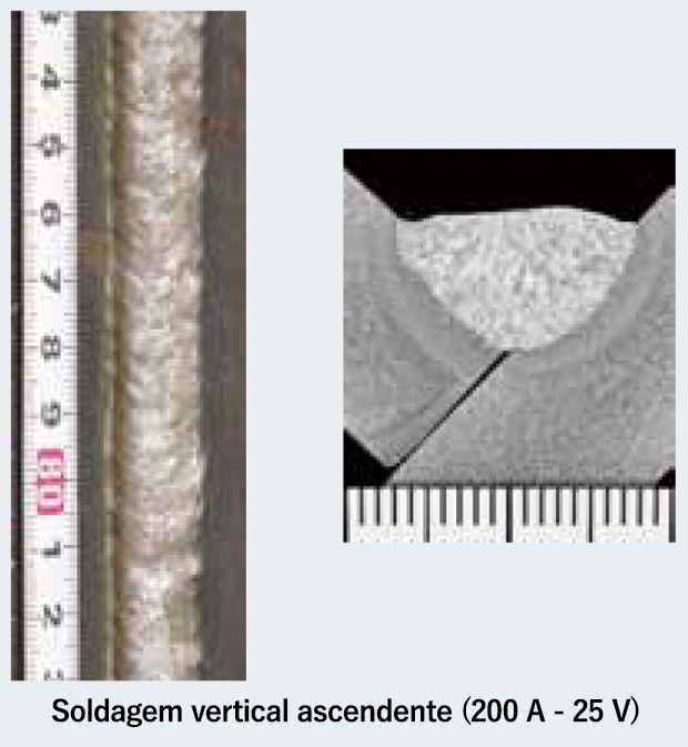 Soldagem vertical ascendente (200A-25V)